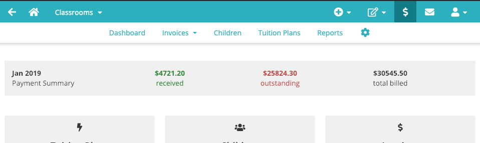 Payment summary child care center.