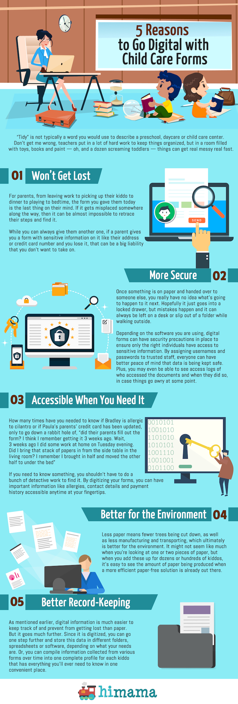 why to go digital with child care forms infographic