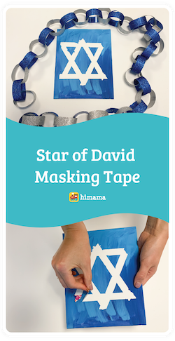 star of david masking tape hanukkah craft for kids