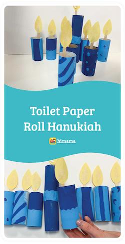 Toilet Paper Roll Hanukkiah Hanukkah activity for kids