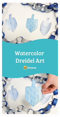 watercolor dreidel art hanukkah activity