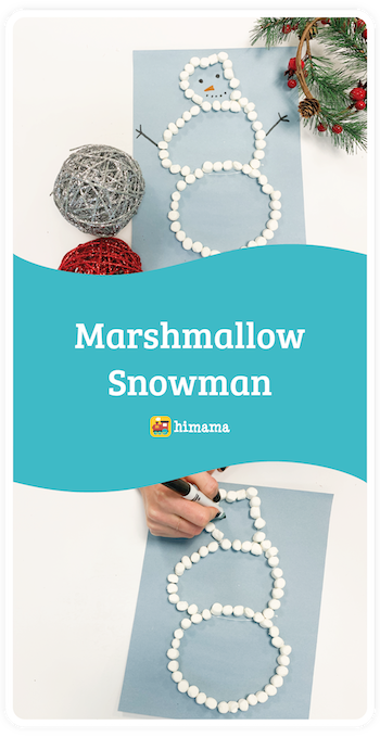 marshmallow snowman kids christmas craft