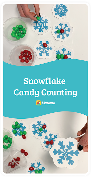 snowflake candy counting daycare activity