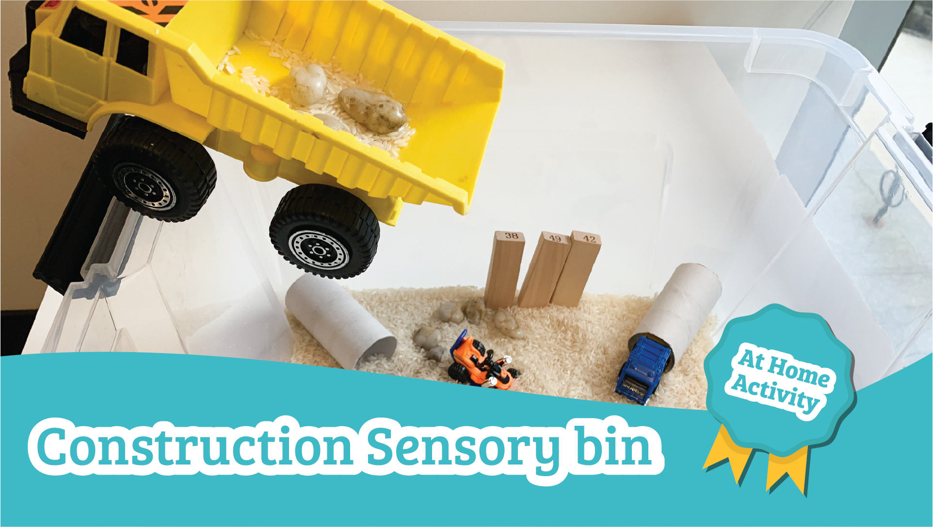 construction bin sensory activity