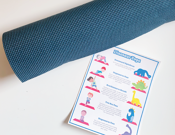 dinosaur yoga preschool activity