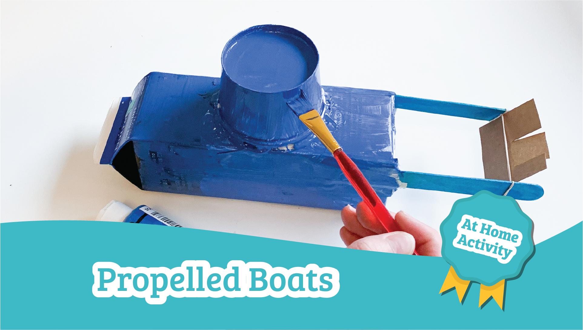 milk carton propelled boats preschool science activity