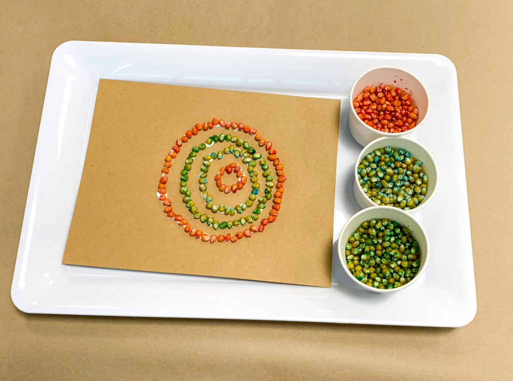 cork kernel mosaic art fine motor activity for preschoolers and toddlers