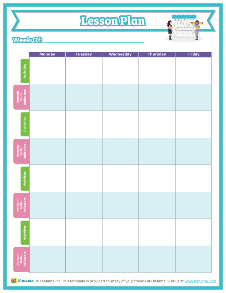 toddler lesson plan template